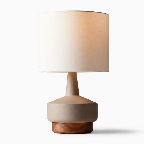 Wood & Brown-Grey Ceramic Table Lamp (22)