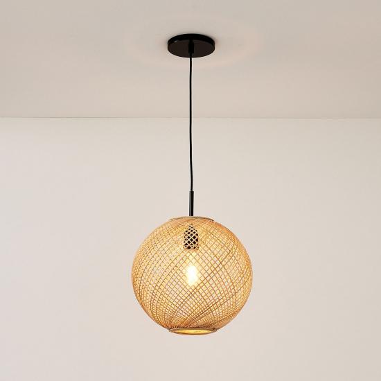 Natural Wicker Globe Pendant (14)