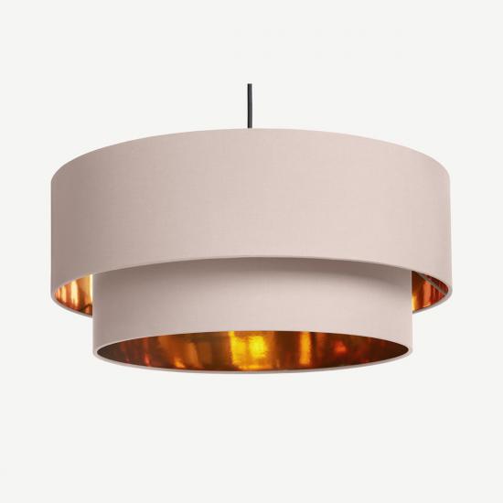 Oro 50cm Pink & Copper Layered Pendant Drum Lamp Shade