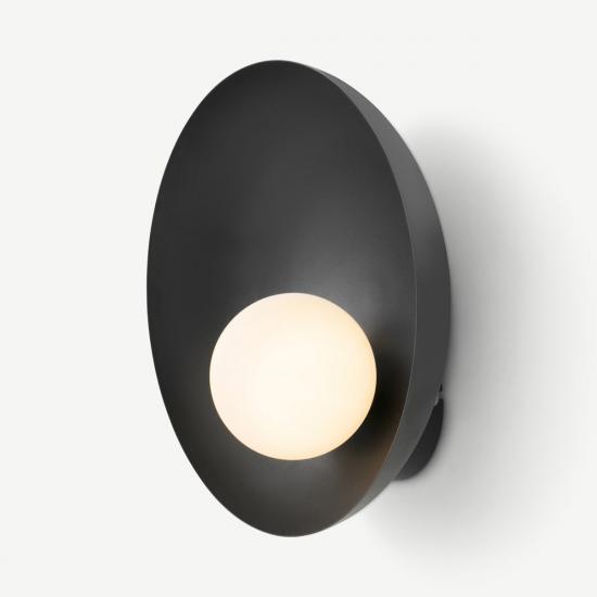Malta Black & Frosted Glass Bathroom Wall Light