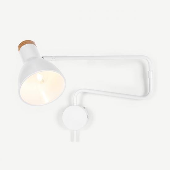 Cohen White Swing Arm Wall Lamp