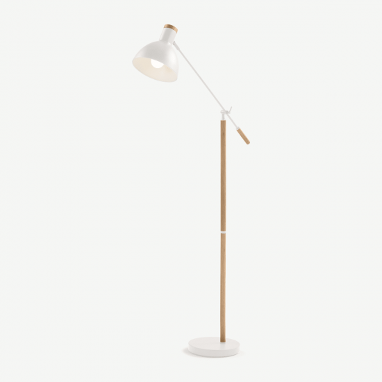 Cohen White and Natural Oak Floor Lamp