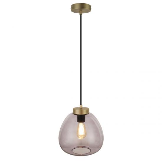 Fifi Smoked Glass & Brushed Brass Ceiling Light