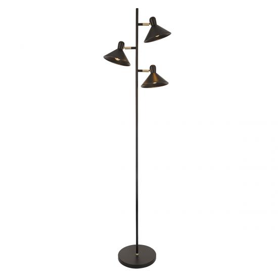 Ogilvy Black & Antique Brass Floor Lamp