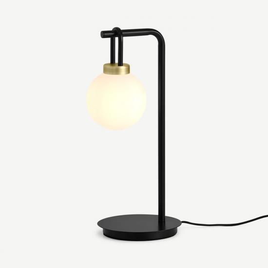 Nyro Black & Antique Brass Glass Table Lamp